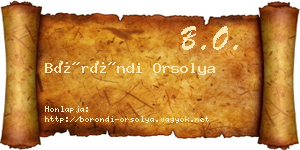 Böröndi Orsolya névjegykártya